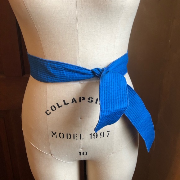 Vintage Quilted Sash Waist Belt Cummerbund Tie - Picture 3 of 3